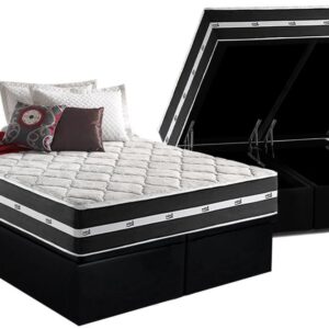 Colchão Anjos de Molas Superlastic Classic Preto + Cama Box Baú - QUEEN
