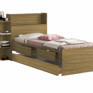 Alternative view of Cama Solteiro Baú Isa + Auxiliar Mili Freijó – VJ MÓVEIS