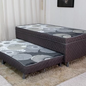 Cama Box Solteiro com Auxiliar Harmonia Cinza Sonoflet