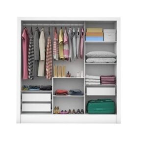 Alternative view of Guarda-Roupa 3 Portas Dubai Branco – CARIOCA MÓVEIS