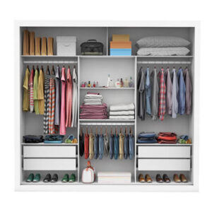 Alternative view of Guarda Roupa 3 portas Berlim c/ 1 Porta em Espelho Branco - Foto ilustrativa